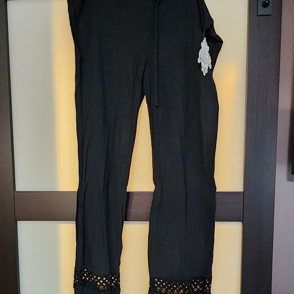 Becca Cover Up Swim Gauzy Black Women's Pants L Large